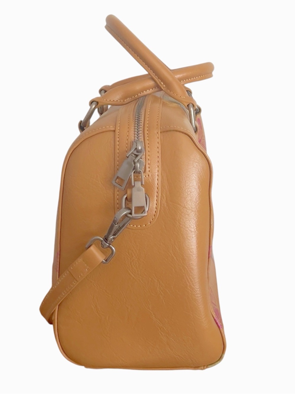 ArtsEye Genuine Leather Boston Bag in "Butterfly Apricot" Artsy Boho Festival - Picture 6 of 11